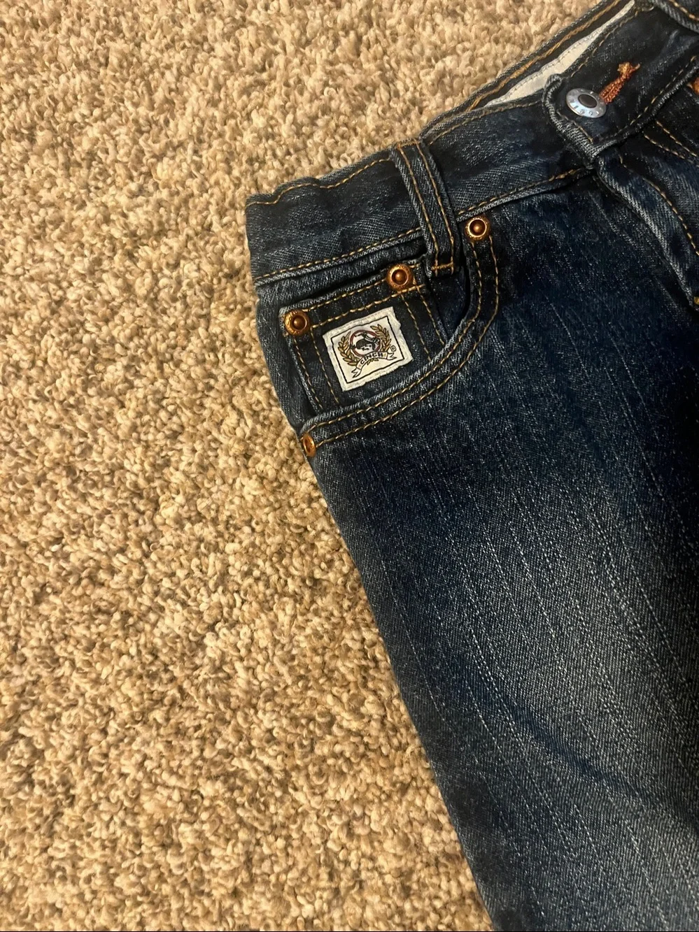 CINCH BOYS  Dark Blue Denim Jeans with Gold Stitching Size Boys 4S